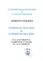 fermetures Mairie + APC